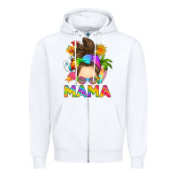 White messy bun mama summer Zipper Hoodie - RanaPortraitStore