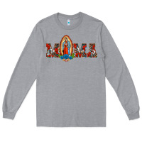 Heather Grey mama our lady of guadalupe Long Sleeve Tee - BarkalooDesign