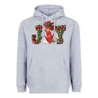 Heather Grey christmas joy with rooster Heavyweight Hoodie - RanaPortraitStore