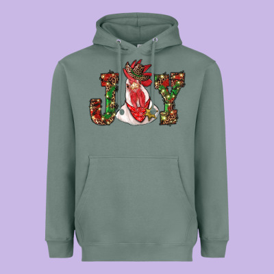 Christmas Joy With Rooster Heavyweight Hoodie Designed By Ranaportraitstore