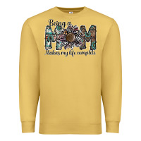Antique Gold being a mom makas my life complete Premium Sweatshirt - SublimationCraftShop