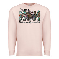Pale Pink being a mom makas my life complete Premium Sweatshirt - SublimationCraftShop