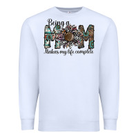 White being a mom makas my life complete Premium Sweatshirt - SublimationCraftShop