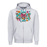 Heather Grey best mom ever Zipper Hoodie - RanaPortraitStore