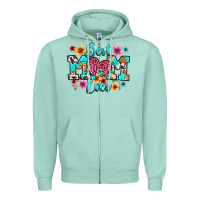 Seafoam best mom ever Zipper Hoodie - RanaPortraitStore