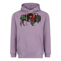Lavender christmas bison Heavyweight Hoodie - RanaPortraitStore