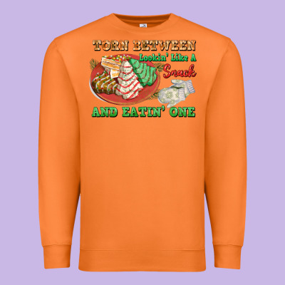 Torn Between Lookin Like A Snack And Eatin One Premium Sweatshirt Designed By Fadigitalartstudio