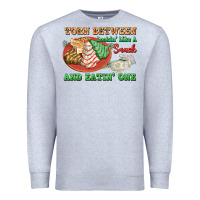 Heather Grey torn between lookin like a snack and eatin one Premium Sweatshirt - FaDigitalArtStudio