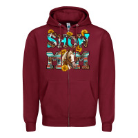 Burgundy show mom horse Zipper Hoodie - RanaPortraitStore