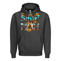 Charcoal Heather show mom horse Zipper Hoodie - RanaPortraitStore