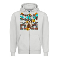 Dove Grey show mom horse Zipper Hoodie - RanaPortraitStore