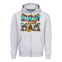 Heather Grey show mom horse Zipper Hoodie - RanaPortraitStore