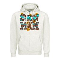 Oatmeal Heather show mom horse Zipper Hoodie - RanaPortraitStore