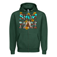 Sports Green show mom horse Zipper Hoodie - RanaPortraitStore