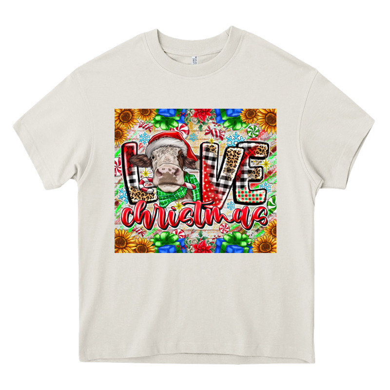 Love Christmas Cow Heavy Core Tee by CowhideDigitalArt | Teevron