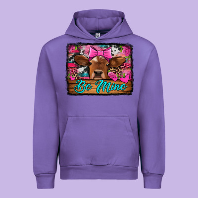 Be Mine Valentine's Day Cow Urban Hoodie Designed By Jasminsmagicworld
