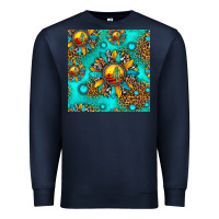 Navy western sunset sunflowers seamless pattern Premium Sweatshirt - HRA Design Shop