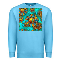 Ocean Blue western sunset sunflowers seamless pattern Premium Sweatshirt - HRA Design Shop