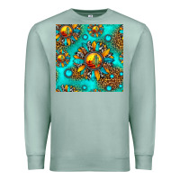 Seafoam western sunset sunflowers seamless pattern Premium Sweatshirt - HRA Design Shop
