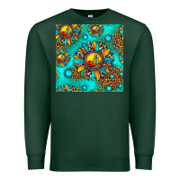 Sports Green western sunset sunflowers seamless pattern Premium Sweatshirt - HRA Design Shop