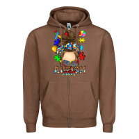 Chestnut messy bun autism mom Zipper Hoodie - RanaPortraitStore