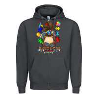 Smoke messy bun autism mom Zipper Hoodie - RanaPortraitStore