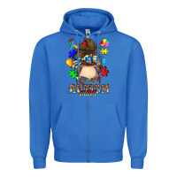 True Royal messy bun autism mom Zipper Hoodie - RanaPortraitStore