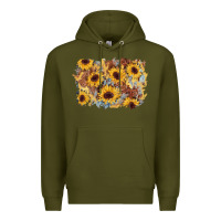 Army Green sunflower glitter leather background Premium Hoodie - AdoDesignShop