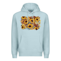 Blue Mist sunflower glitter leather background Premium Hoodie - AdoDesignShop