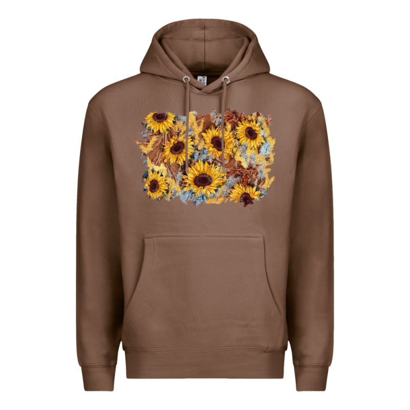 Sunflower Glitter Leather Background Premium Hoodie by AdoDesignShop | Teevron