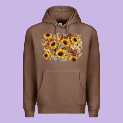 Sunflower Glitter Leather Background Premium Hoodie Designed By Adodesignshop