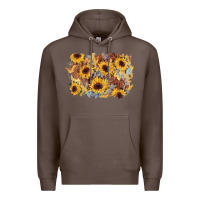 Coffee sunflower glitter leather background Premium Hoodie - AdoDesignShop