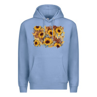 Colony Blue sunflower glitter leather background Premium Hoodie - AdoDesignShop