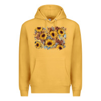 Mustard sunflower glitter leather background Premium Hoodie - AdoDesignShop