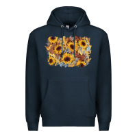 Navy sunflower glitter leather background Premium Hoodie - AdoDesignShop