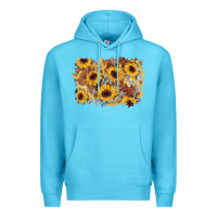 Ocean Blue sunflower glitter leather background Premium Hoodie - AdoDesignShop