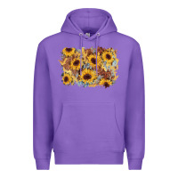 Purple sunflower glitter leather background Premium Hoodie - AdoDesignShop