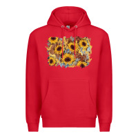 Red sunflower glitter leather background Premium Hoodie - AdoDesignShop
