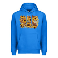 True Royal sunflower glitter leather background Premium Hoodie - AdoDesignShop