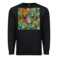 Black aztec bull skull seamless pattern Premium Sweatshirt - HRA Design Shop
