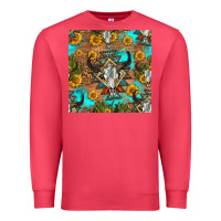 Cardinal aztec bull skull seamless pattern Premium Sweatshirt - HRA Design Shop
