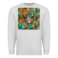 Dove Grey aztec bull skull seamless pattern Premium Sweatshirt - HRA Design Shop