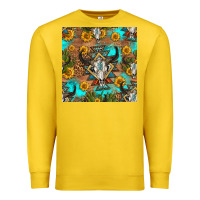 Lemon aztec bull skull seamless pattern Premium Sweatshirt - HRA Design Shop