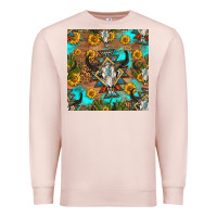 Pale Pink aztec bull skull seamless pattern Premium Sweatshirt - HRA Design Shop
