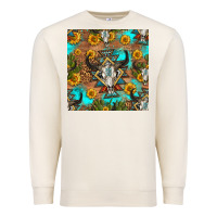 Sandshell aztec bull skull seamless pattern Premium Sweatshirt - HRA Design Shop