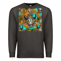 Smoke aztec bull skull seamless pattern Premium Sweatshirt - HRA Design Shop