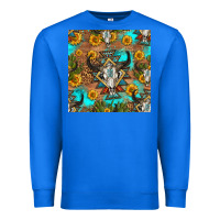 True Royal aztec bull skull seamless pattern Premium Sweatshirt - HRA Design Shop