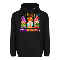 Black happy hallothanksmas gnomes Heavyweight Hoodie - texasbilliewilder