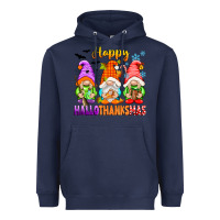 Navy happy hallothanksmas gnomes Heavyweight Hoodie - texasbilliewilder
