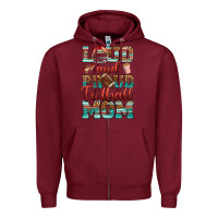 Burgundy loud and proud football mom Zipper Hoodie - RanaPortraitStore